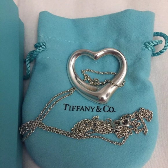 Tiffany Silver Elsa Peretti large Open Heart 30” - Picture 4 of 8